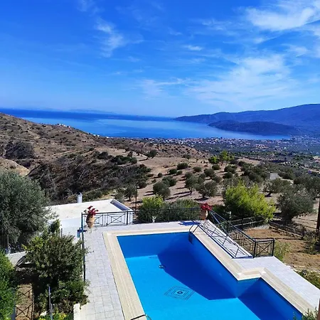 Theonimfi For 7 With Pool And Sea View Loutra Oraias Elenis
