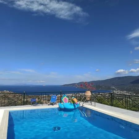 Theonimfi For 7 With Pool And Sea View Vila Loutra Oraias Elenis